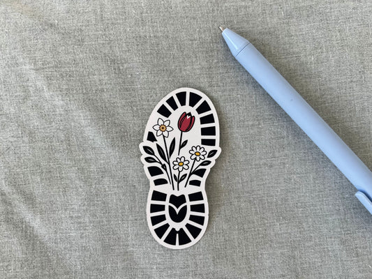Floral Boot vinyl sticker